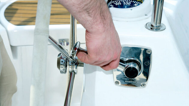 A throttle on a boat