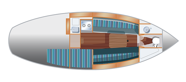Accommodation plan of a Golant Yawl