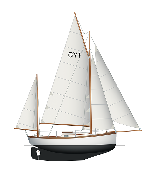 Sail plan of the Golant Yawl