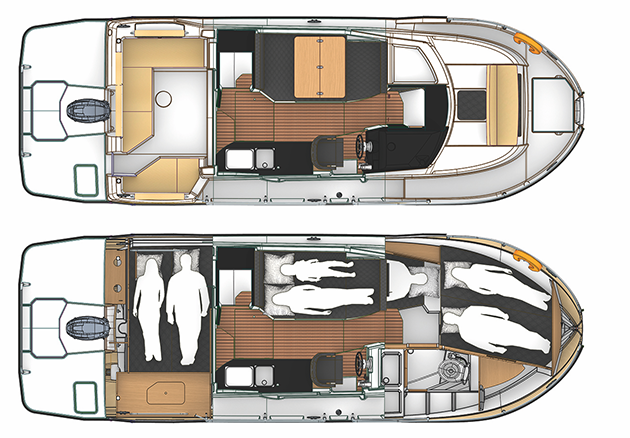 Accommodation plan on the SunCamper 31
