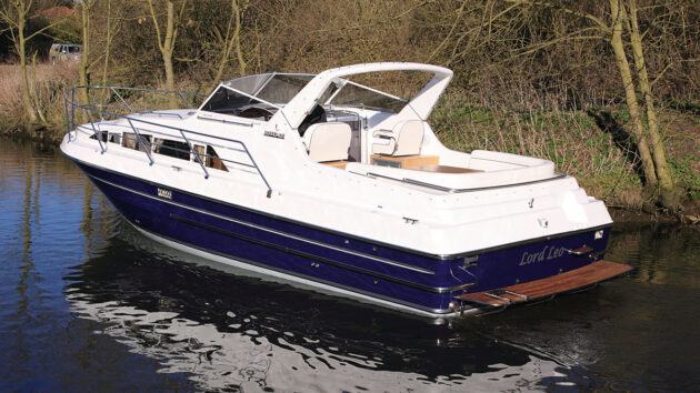 A boat swimming platform on the back of a motorboat