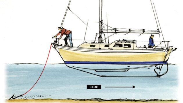 A drawing of a yacht