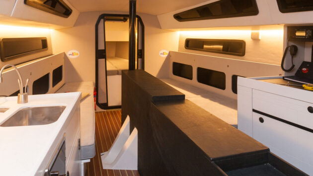 The saloon on the w1Da yacht