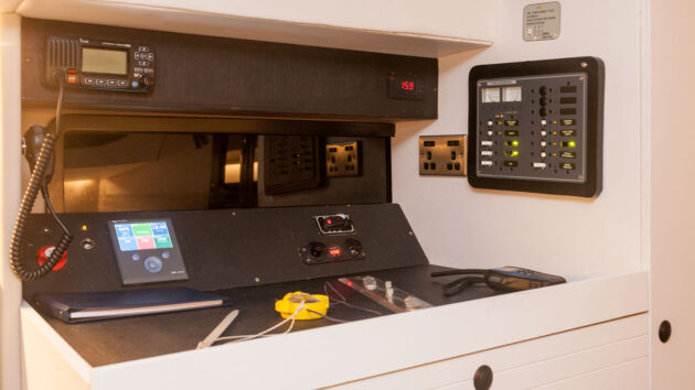 Chart table on a w1Da yacht