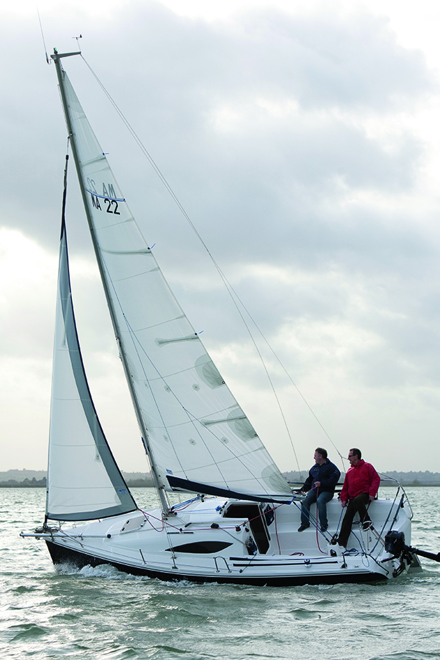 A Storm 22 yacht being sailed
