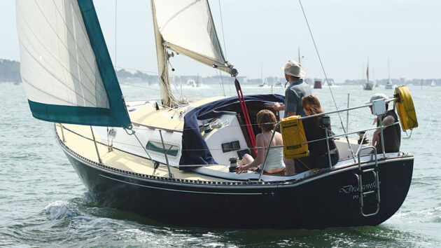 A family sailing a Trapper 500 yacht
