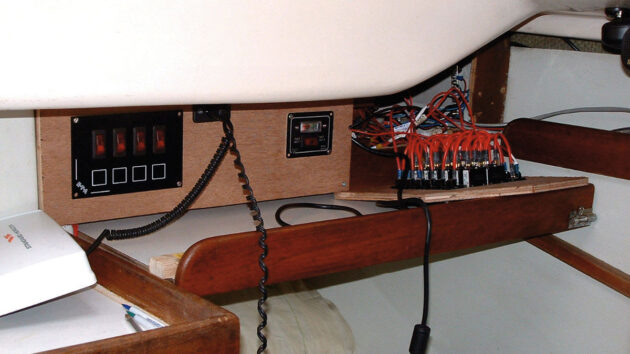 Electrical panel on a boat