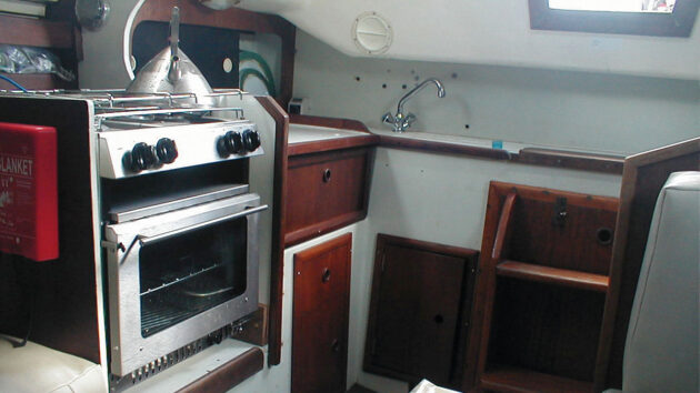A galley area on a Trapper 500
