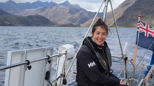The crew enjoying a reach as the Black Cuillin is left behind. Credit: Michael Skidmore