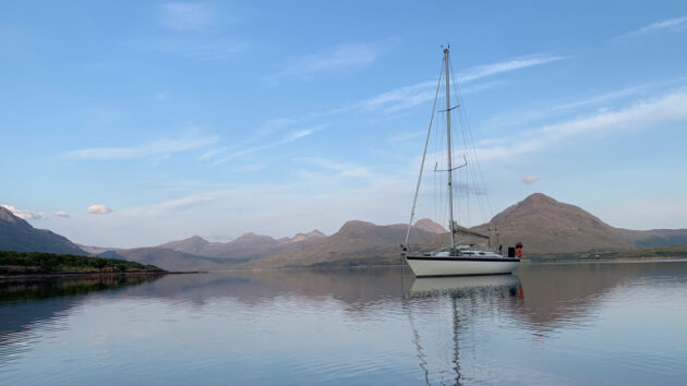 Westerly Storm at anchor in the Highlands. Credit: Michael Skidmore