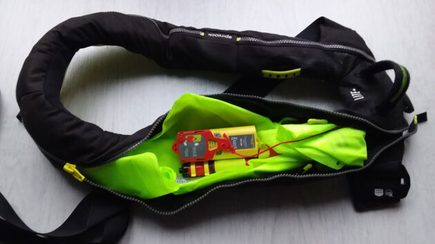 Lifejacket with non-DSC AIS MOB device fitted. Credit: Mark Taylor