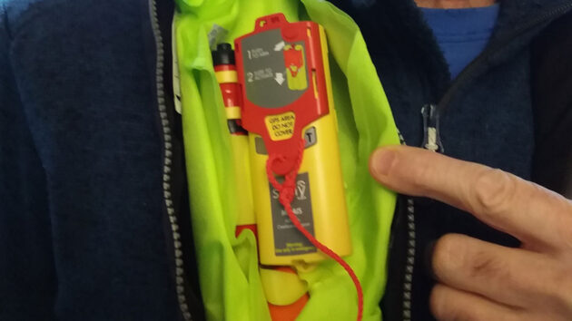Lifejacket with non-DSC AIS MOB device fitted. Credit: Mark Taylor