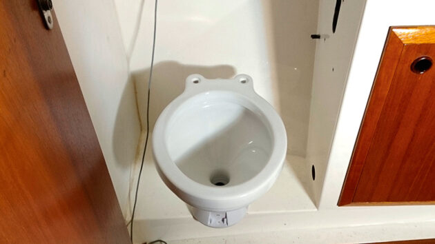 A toilet on a boat