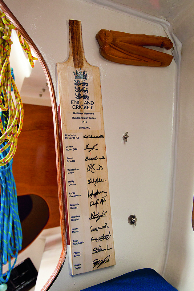 A cricket bat built into a boat