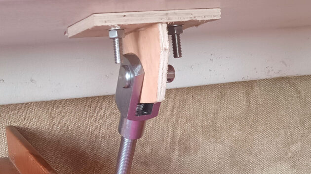 Plywood models to measure rod length for a new chainplate for a boat