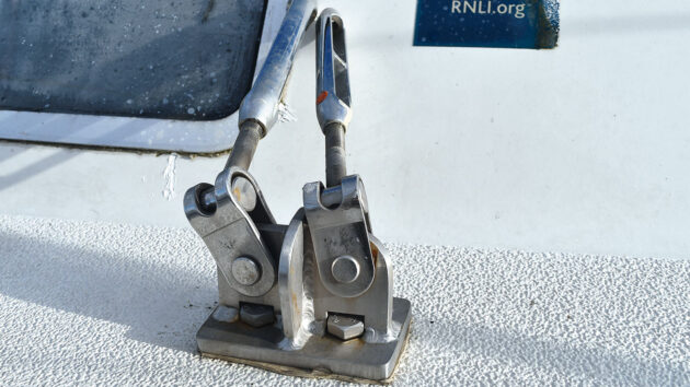 Bracket on a yacht