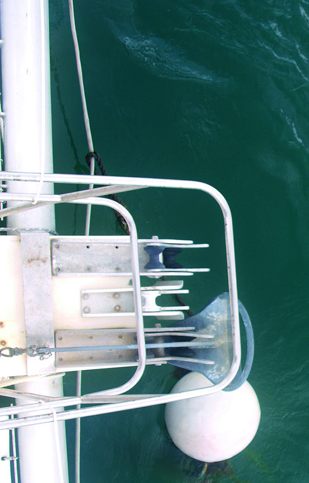 A catamaran on a boat mooring