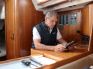 Knut Frostad on a boat