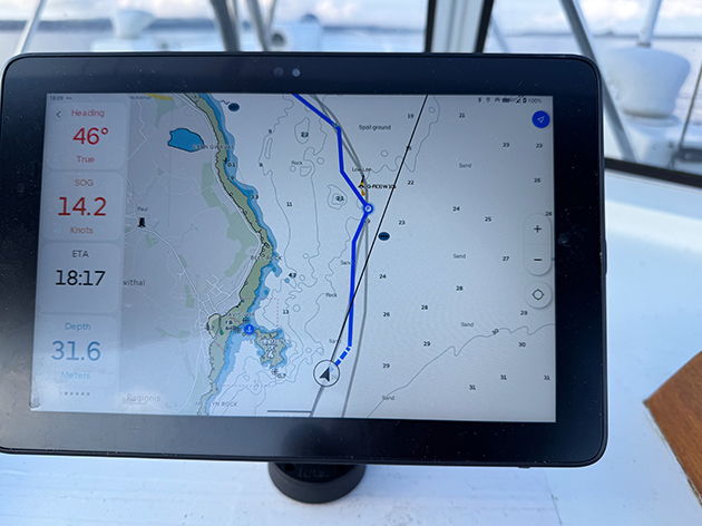 A display on an Orca navigation system