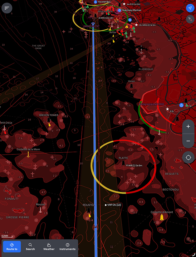 Night mode on the Orca navigation system