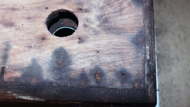 Damp wood on a boat