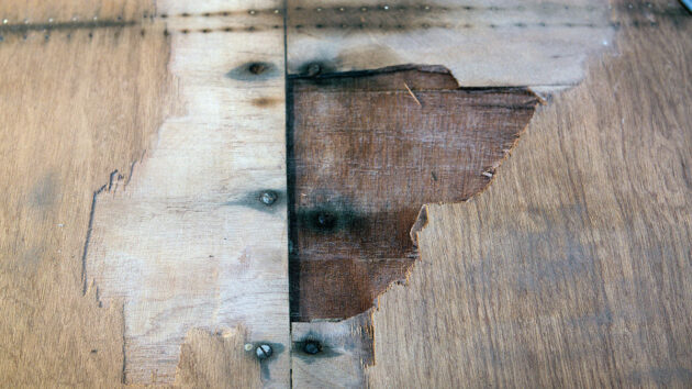 rotten wood on a boat