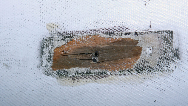 Damage to the gel coat on a boat coachroof