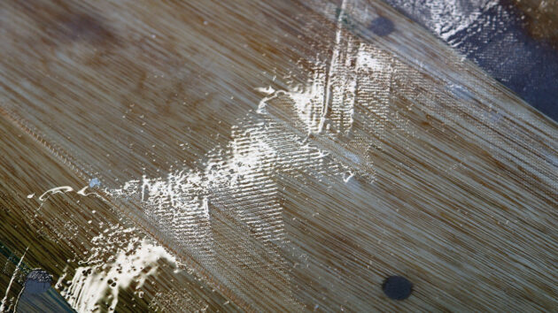 Epoxy sheathing on a boat