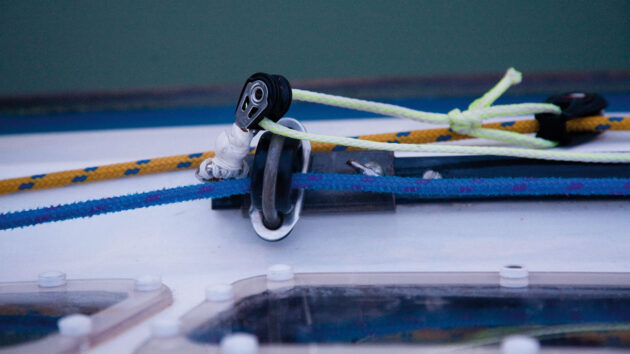 Car on a track for a sail