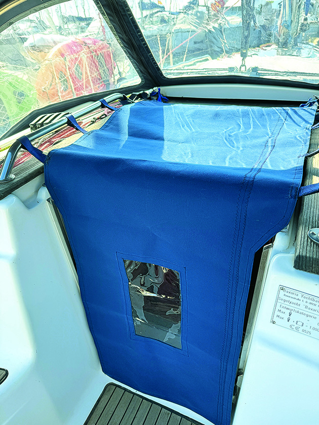 A companionway cover on a yacht