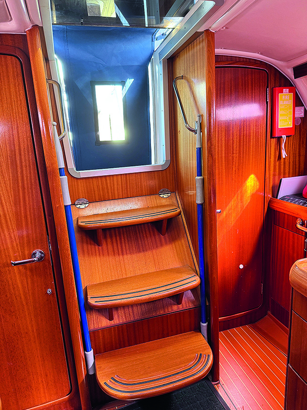 A companionway cover fitted on a boat