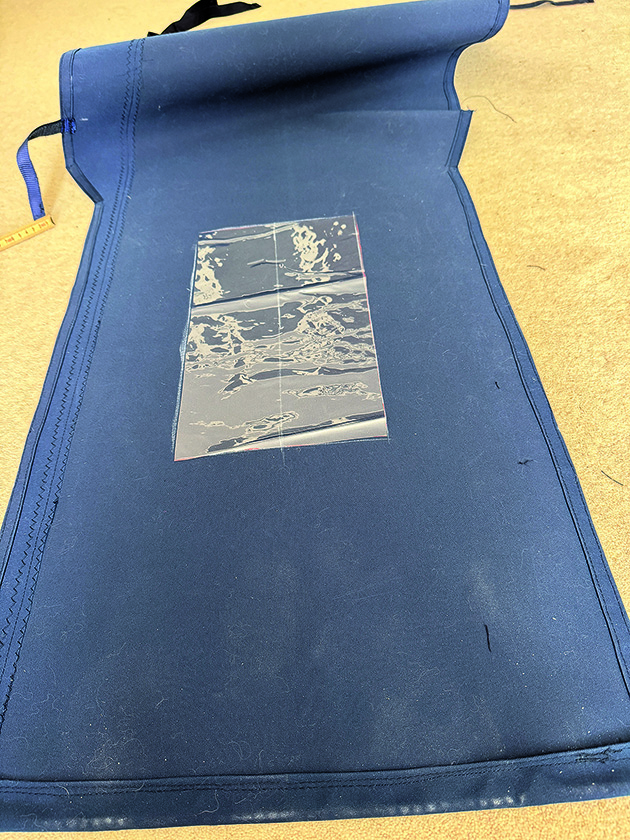 A companionway cover being made