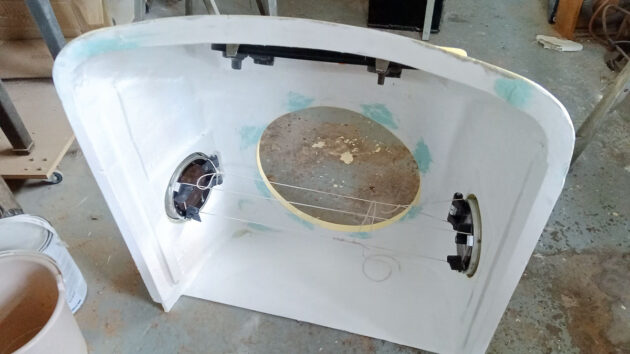 Portholes fitted to a doghouse for a boat