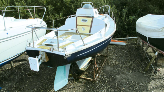 A doghouse on a Coribee 21 yacht