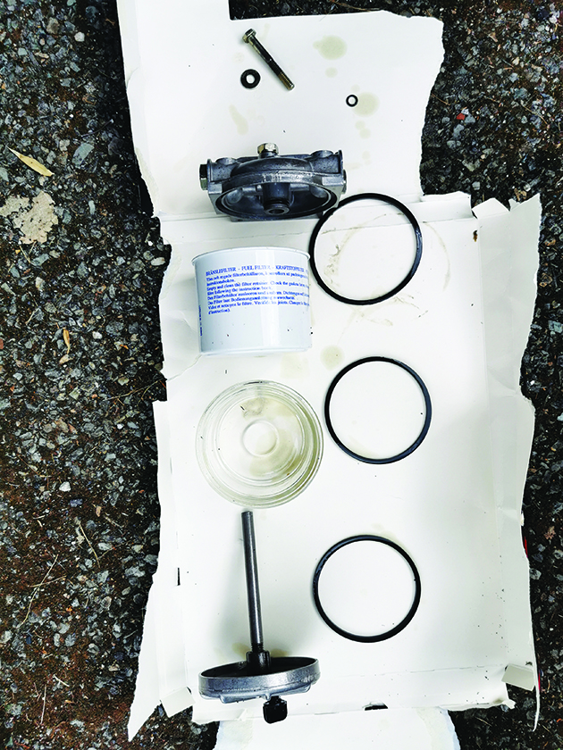 A CAV primary fuel filter for a boat engine