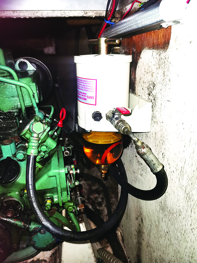 The Racor FG500 drop-in primary fuel filter for a marine diesel engine