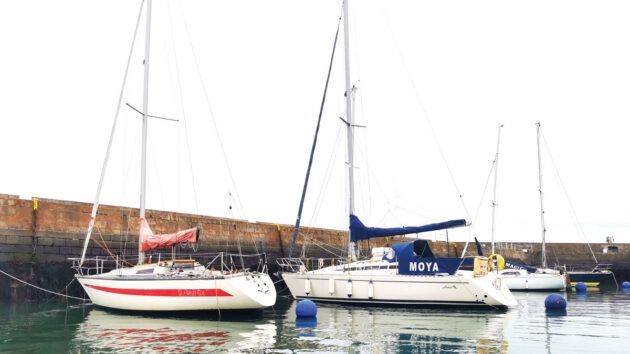 Two boats moored in a harbour