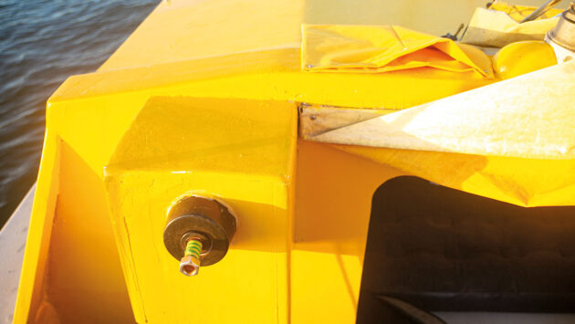 A wheel fitting on the Chat 18 catamaran