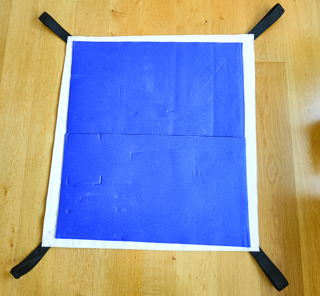 Foam matting glued onto a collision mat for a boat