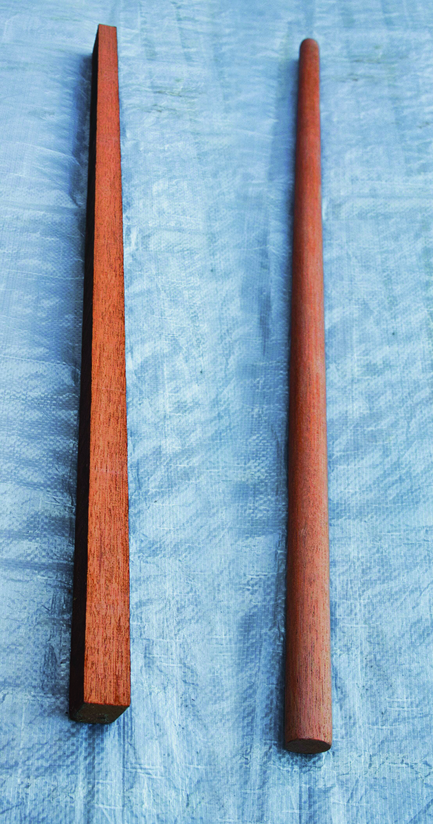 Tapered wood to make an ensign flagstaff