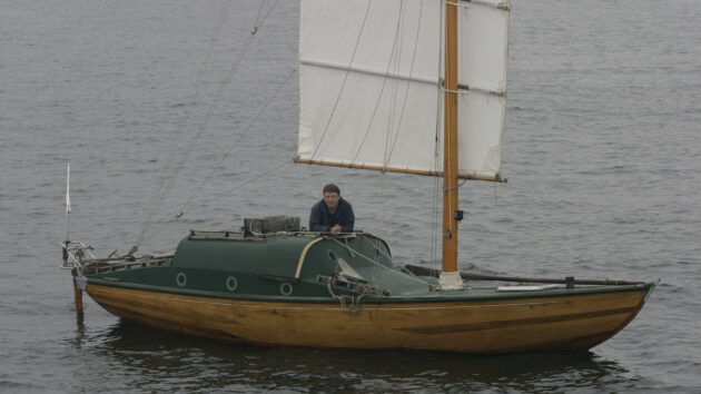 Trevor Leek with his boat Jester at the start of the first Jester Challenge