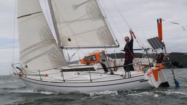 A Jester Challenge skipper at the start of the event
