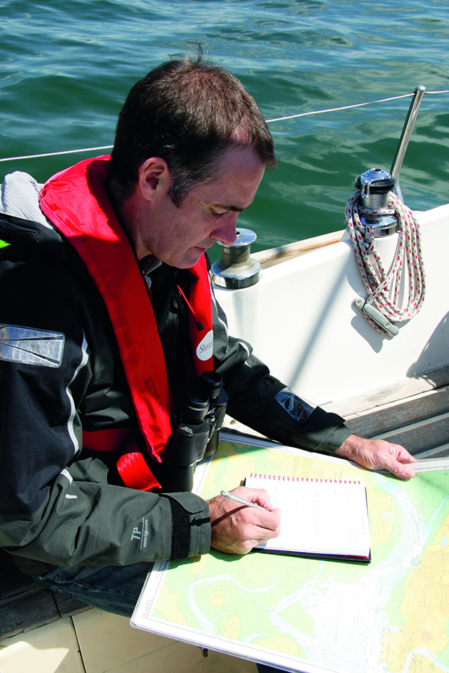 A man making a pilotage plan