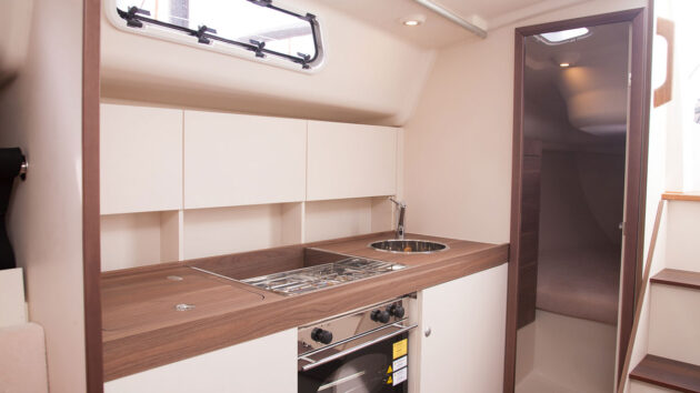 The galley of the Varianta 37 yacht