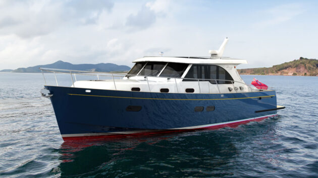 Render of a Duchy 45 motorboat - one of several boat launches happening at the Southampton Boat Show in 2026
