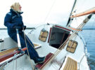 A woman sailing solo