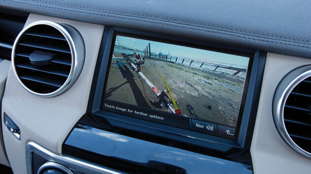Screen showing outside of a car