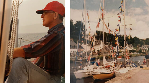 Image of former PBO editor George Taylor, supplied by his family; and his beloved yacht Solitaire - photo credit Carol Rowitt
