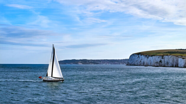 Sailing yacht in the English Channel. Credit: UKHO