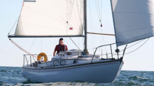 The Westerly 25 sailing yacht. Credit: Genevieve Leaper/Alamy